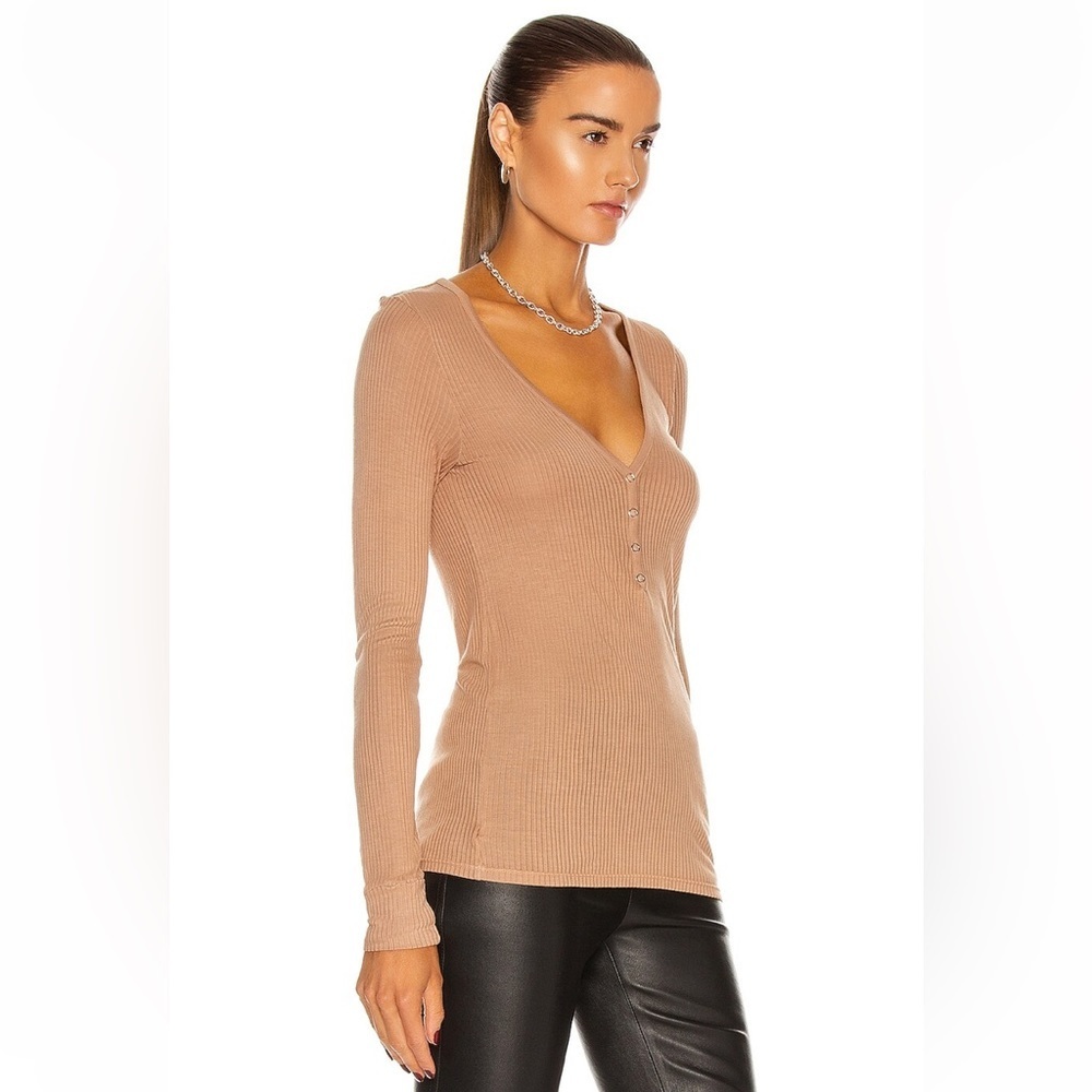 ENZA COSTA Silk Sleeve Henley Top - Picture 2 of 6